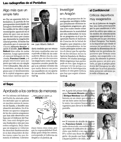 Fernando Monzón sube en El Periódico de Aragón