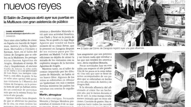 Fernando Monzón y Enrique Mendoza en el salón del cómic de Zaragoza