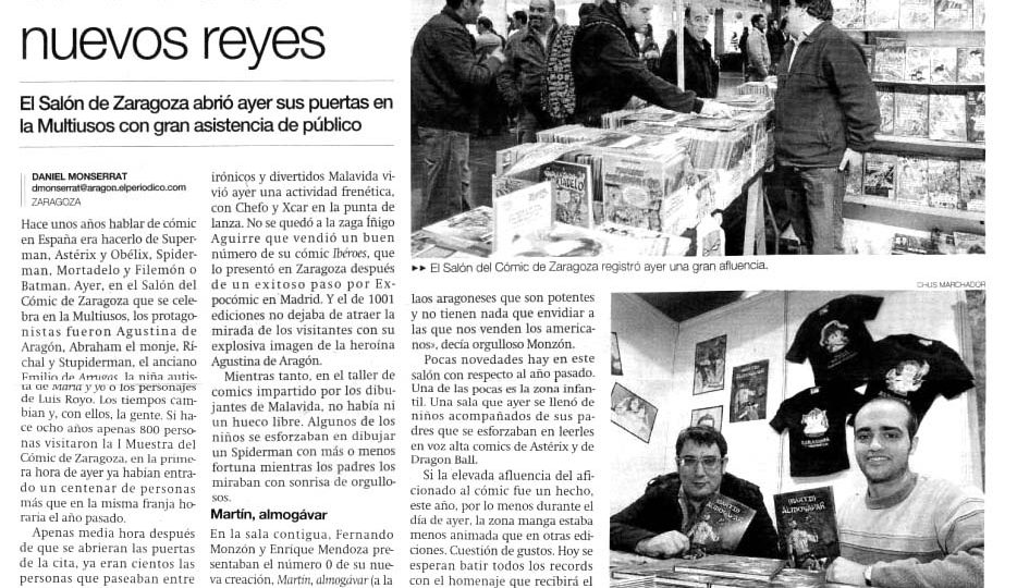 Fernando Monzón y Enrique Mendoza en el salón del cómic de Zaragoza