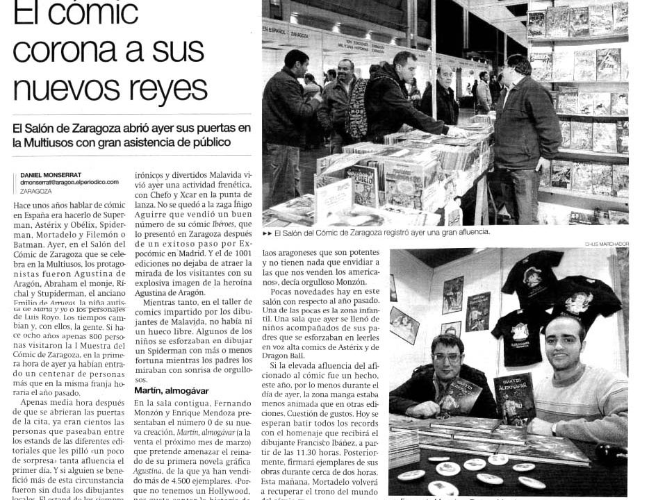 Fernando Monzón y Enrique Mendoza en el salón del cómic de Zaragoza