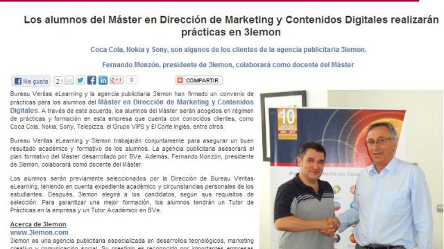 3lemon con los alumnos del Máster de Dirección y Marketing y Contenidos Digitales