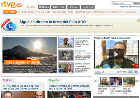 Agustina en la portada de RTVE.es